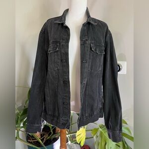 H&M Label of Greater Goods Men’s Large Black Denim Jacket Like New